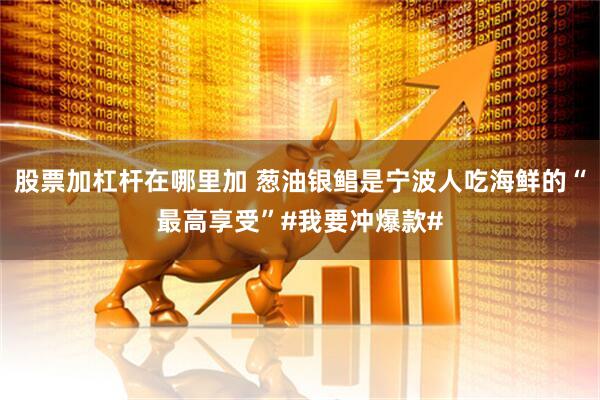 股票加杠杆在哪里加 葱油银鲳是宁波人吃海鲜的“最高享受”#我要冲爆款#